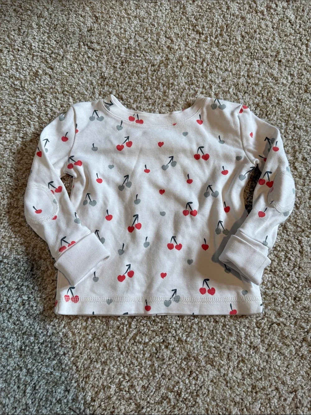 Cherry-Print Cream Long-Sleeve Pajama Set by Pehr